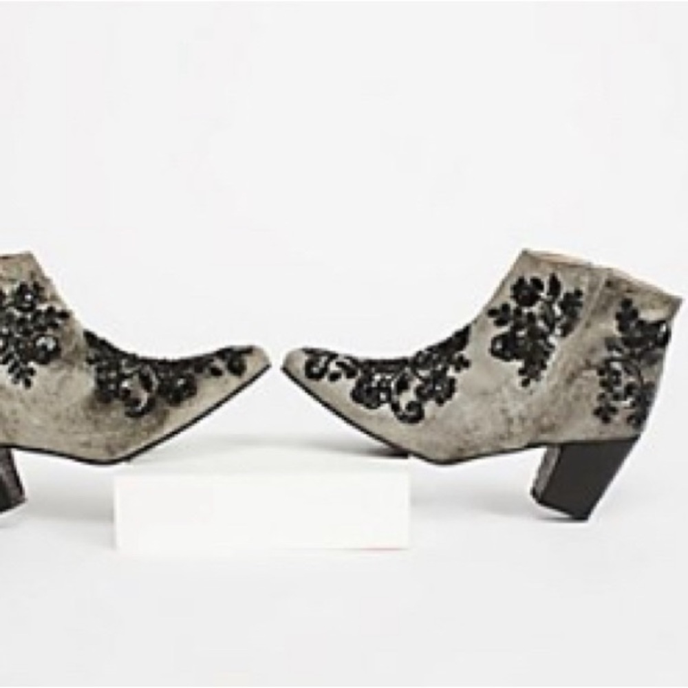 NWOT Free People Night Out Velvet & Sequin Ankle Bootie
